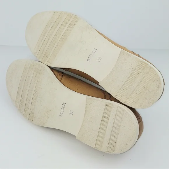 Mexx Tan Leather Women's Wingtip Brogue Shoes - Picture 5 of 13